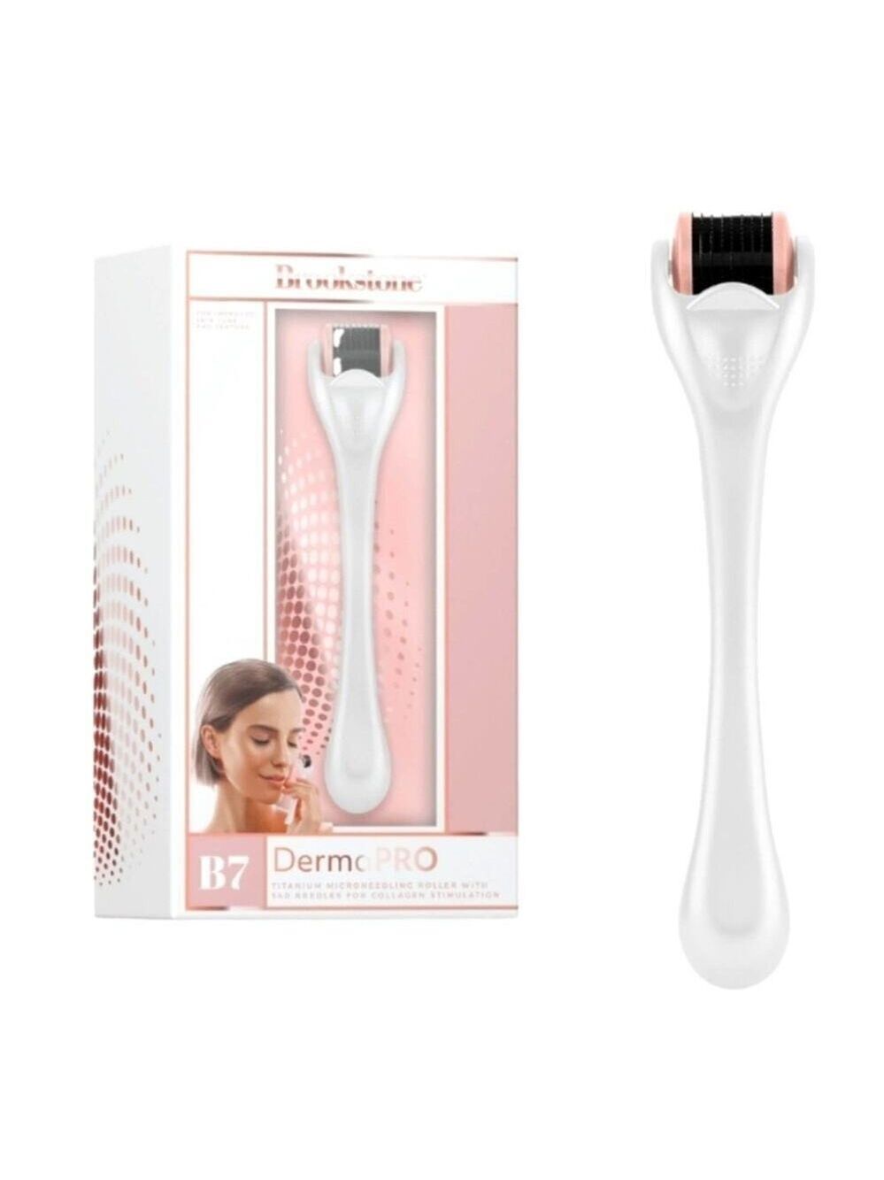 BROOKSTONE CORDLESS DERMA ROLLER REDUCES FINE LINES & WRINKLES NEW!